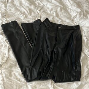 Black Faux Leather Pants